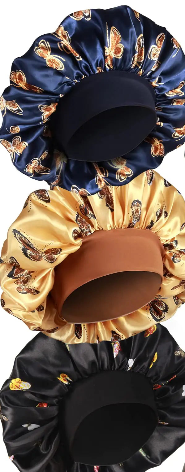 3pcs Large Silky Butterfly Bonnets